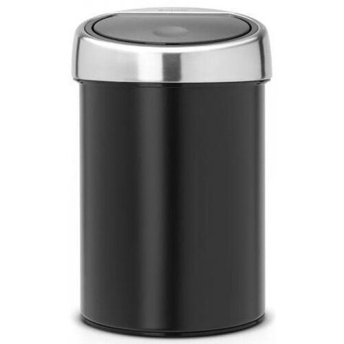 Kosz na śmieci łazienkowy BRABANTIA Touch Bin 364440 uchylny, ciche otwiernie, stal nierdzewna 3L Czarny