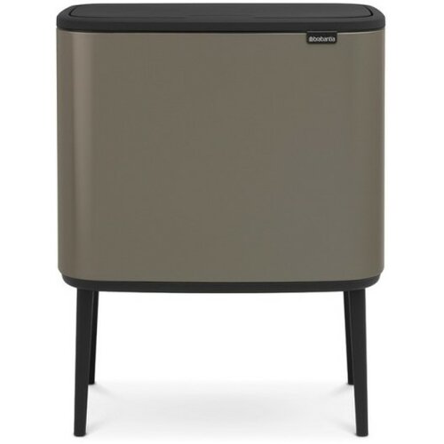 Kosz na śmieci uchylny BRABANTIA 315787 Bo Touch, zatrzaskiwane nogi, regulowane stopki, wyjmowane wiadro 36L Platynowy