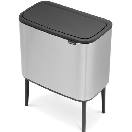 Kosz na śmieci uchylny BRABANTIA Bo Touch 315848 System Soft Touch, wyjmowane wiadro, przylega do ściany 36L Stalowy
