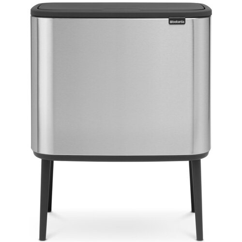 Kosz na śmieci do segregacji BRABANTIA Bo Touch Bin 316081 trzykomorowy, antypoślizgowe nóżki, stal 33L Stalowy
