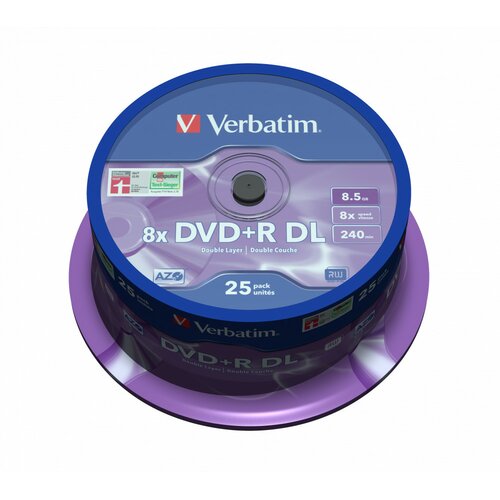 Płyta VERBATIM DVD-R Double Layer Cake 25