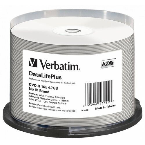 Płyta VERBATIM Printable Thermal DVD-R, 4.7 GB, 16x (50 szt.)