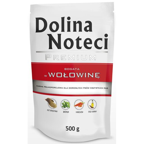Karma dla psa DOLINA NOTECI Premium bogata w wołowinę 500 g