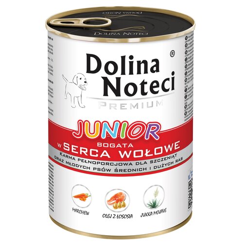 Karma dla psa DOLINA NOTECI Premium Junior Serca wołowe 400 g