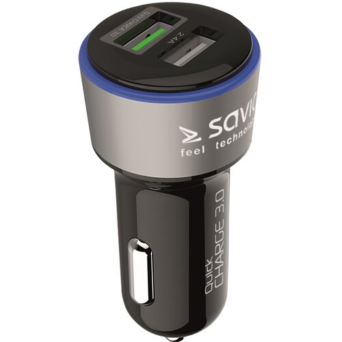 Ładowarka samochodowa SAVIO SA-06/B Quick Charge 3.0