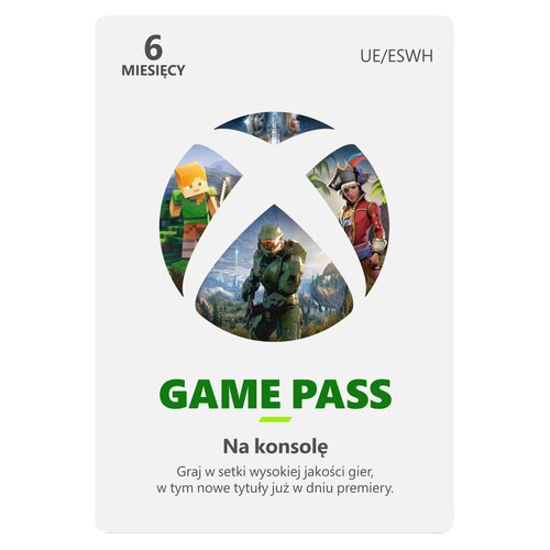 Kod aktywacyjny MICROSOFT Xbox Game Pass na konsolę 6 miesięcy