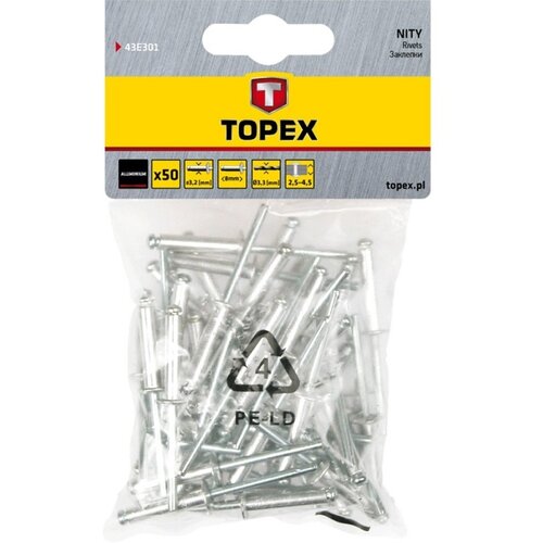 Nity aluminiowe TOPEX 43E501 (50 sztuk)