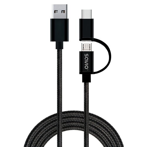 Kabel USB - Micro USB/USB-C SAVIO CL-128 1 m