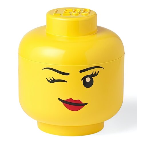 Pojemnik na LEGO duża głowa Dziewczynka Oczko Żółty 40321727