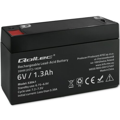Akumulator QOLTEC 53041 1.3Ah 6V