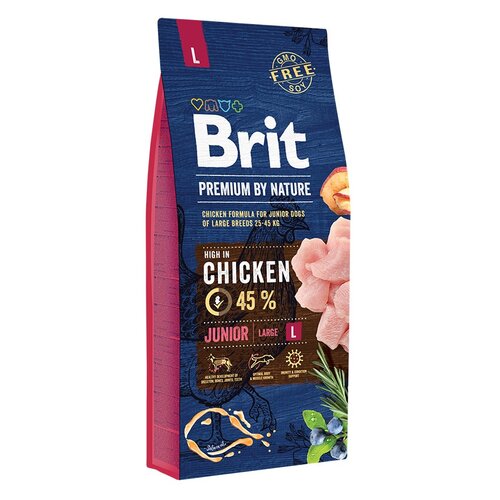 Karma dla psa BRIT Premium By Nature Junior Kurczak 15 kg