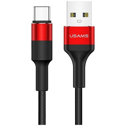 Kabel USB - USB-C USAMS U5 10W 1.2 m Czarno-czerwony