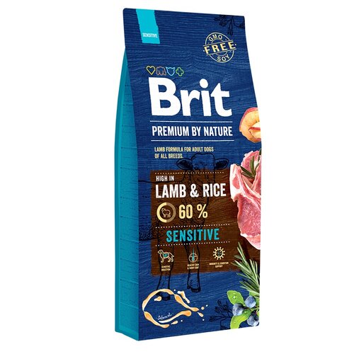 Karma dla psa BRIT Premium By Nature Jagnięcina z ryżem 15 kg