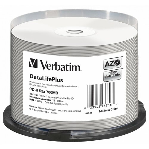 Płyta VERBATIM CD-R Azo Thermal Printable Cake 50