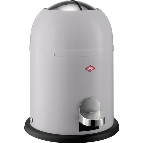 Kosz na śmieci z pedałem WESCO Single Master 180212-76 stal nierdzewna, ochrona podłoża 9L Szary