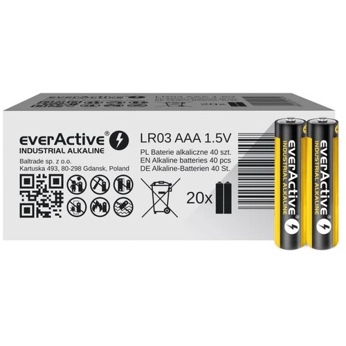 Baterie AAA LR3 EVERACTIVE Industrial Alkaline (40 szt.)
