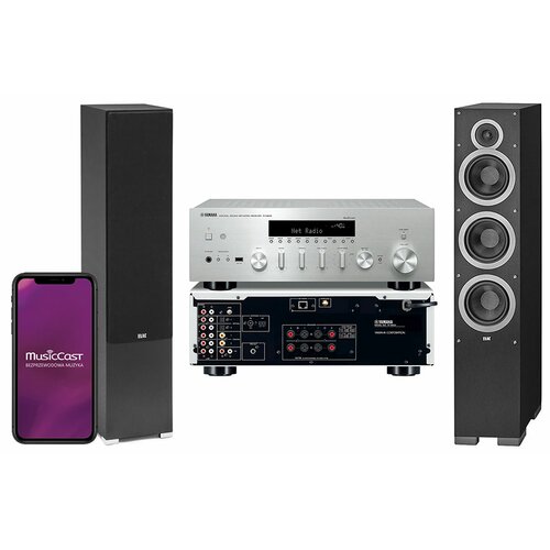 Zestaw stereo YAMAHA MusicCast R-N602 Czarny + ELAC Debut 2.0 F6.2 Czarny