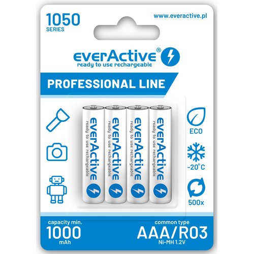 Akumulatorki AAA 1050 mAh EVERACTIVE (4 szt.)