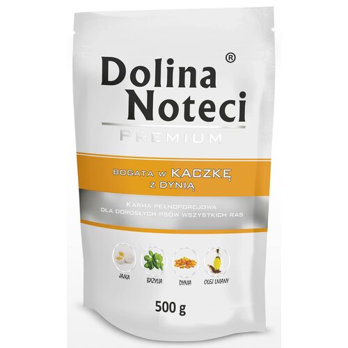 Karma dla psa DOLINA NOTECI Premium bogata w kaczkę z dynią 500 g
