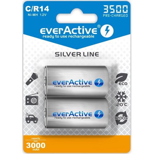Akumulatorki C 3500mAh EVERACTIVE Silver Line (2 szt.)
