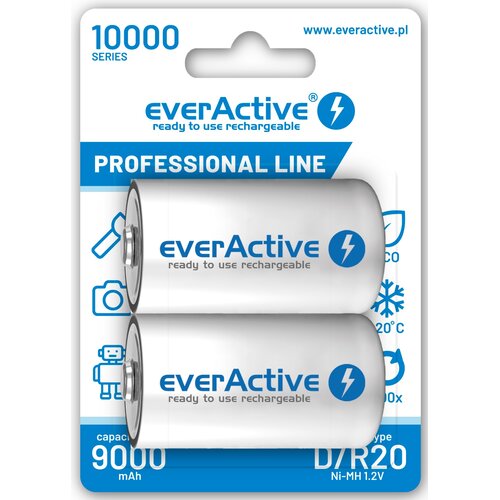 Akumulatorki D LR20 10000 mAh EVERACTIVE (2 szt.)