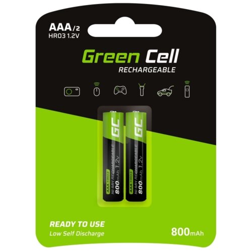 Akumulatorki AAA 800 mAh GREEN CELL (2 szt.)
