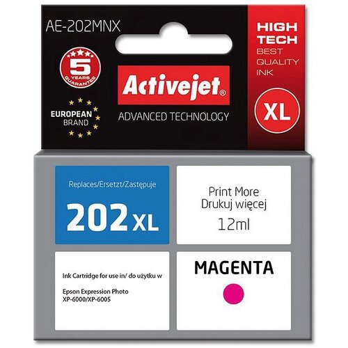 Tusz ACTIVEJET do Epson 202 XL H34010 Purpurowy 12 ml AE-202MNX