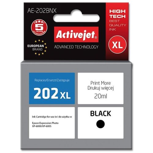 Tusz ACTIVEJET do Epson 202 XL G14010 Czarny 20 ml AE-202BNX