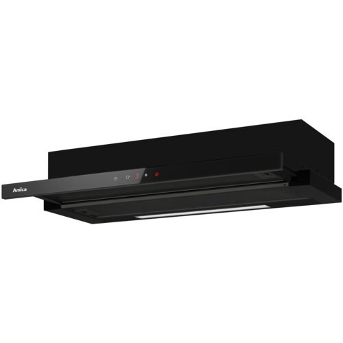 Okap AMICA OTP9651BG Czarne szkło 480m3/h 63dB klasa C Funkcja czasowego wyłączenia