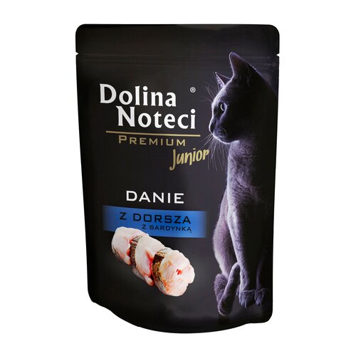 Karma dla kota DOLINA NOTECI Premium Junior Dorsz z sardynką 85 g