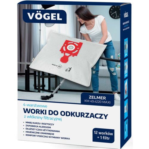 Worek do odkurzacza VÖGEL KM 49.4220 MAXI (12 sztuk+1 filtr)
