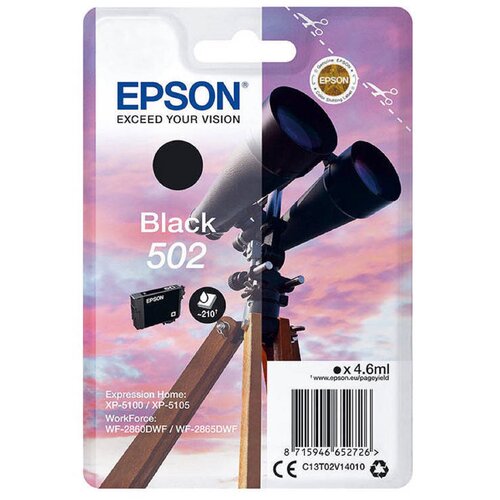 Tusz EPSON 502 Czarny 4.6 ml C13T02V14010