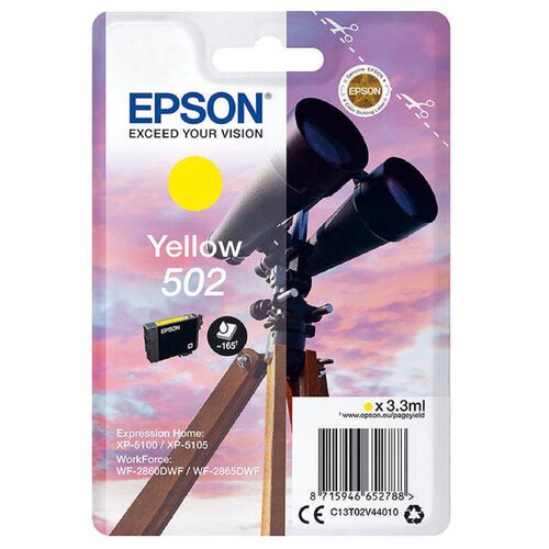 Tusz EPSON 502 Żółty 3.3 ml C13T02V44010