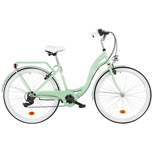 Rower miejski DAWSTAR Citybike S7B 28 cali damski Miętowy