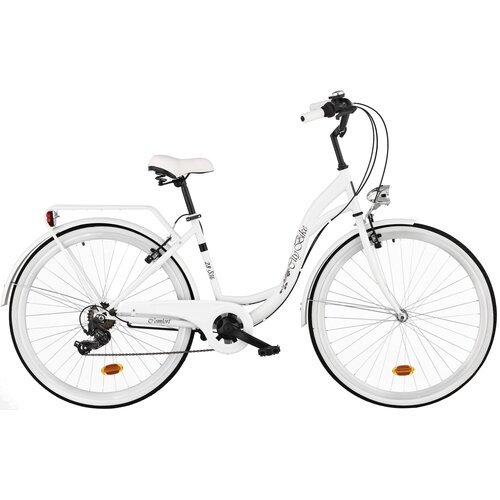 Rower miejski DAWSTAR Citybike S7B 28 cali damski Biały