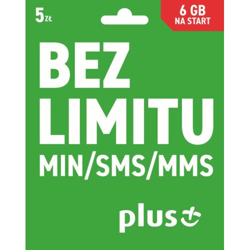 Pakiet startowy PLUS 5 Bez Limitu 5zł