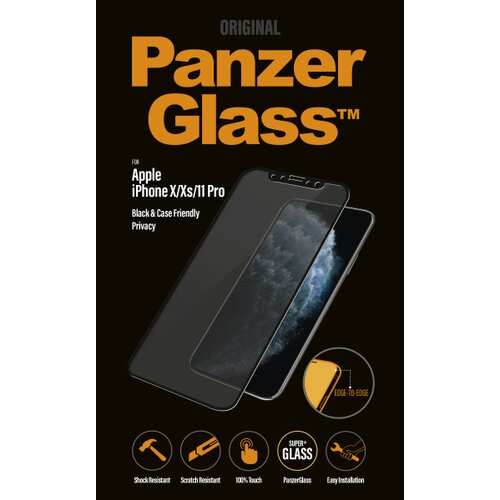 Szkło hartowane PANZERGLASS do Apple iPhone X/XS/11 Pro Czarny