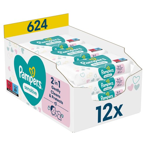 Chusteczki nawilżane PAMPERS Sensitive (624 szt.)