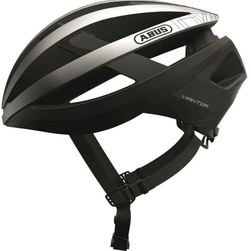 Kask rowerowy ABUS Viantor Czarno-srebrny Szosowy (rozmiar L)