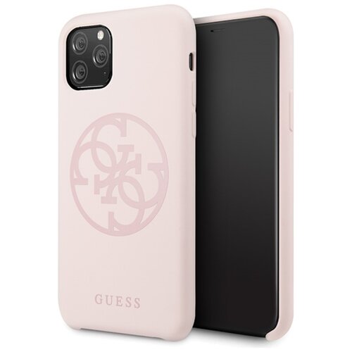 Etui GUESS Silicone 4G Tone On Tone do Apple iPhone 11 Pro Jasnoróżowy