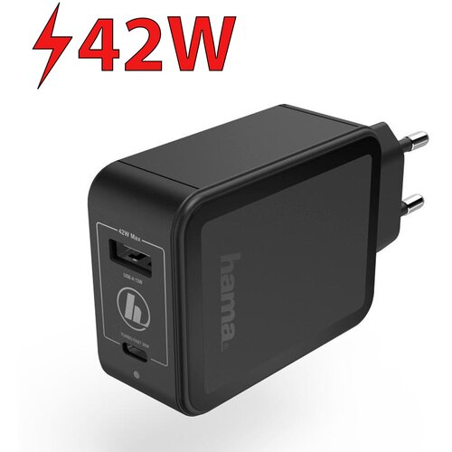 Ładowarka sieciowa HAMA Qualcomm Quick Charge/Power Delivery 42W Czarny