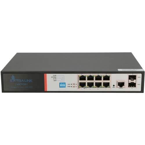 Switch EXTRALINK Victor EX-2500G-10MPS Gigabit Ethernet, 10 portów, Funkcja PoE, Zarządzalny