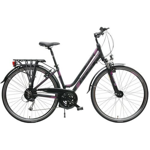 Rower trekkingowy INDIANA X-Road 3.0 D19 28 cali damski Czarno-fioletowy
