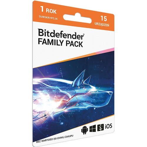 Antywirus BITDEFENDER Family Pack 15 URZĄDZEŃ 1 ROK Kod aktywacyjny