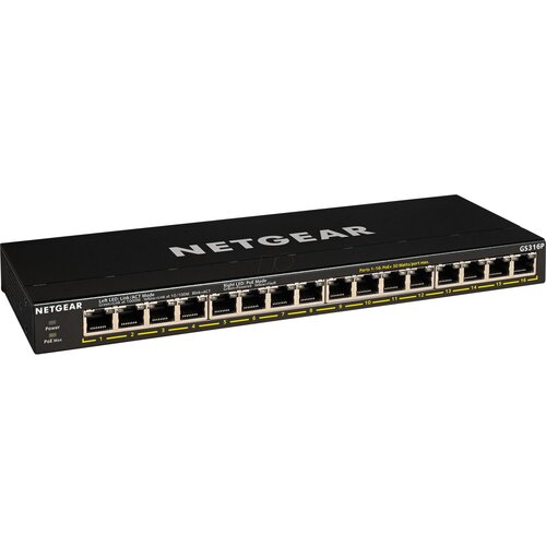 Switch NETGEAR GS316P-100EUS Gigabit Ethernet, 16 portów, Funkcja PoE
