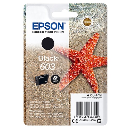Tusz EPSON 603 Czarny 3.4 ml C13T03U14010