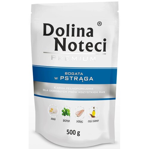 Karma dla psa DOLINA NOTECI Premium bogata w pstrąga 500 g