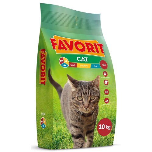 Karma dla kota FAVORIT Mix Wołowina z drobiem i rybą 10 kg