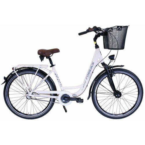Rower miejski z koszykiem COSSACK Economic City Amdy 3B 26 cali damski Kremowy