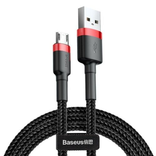 Kabel USB - Micro USB BASEUS Cafule Metal 3 m Czarno-czerwony
